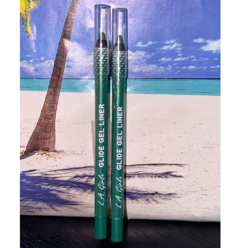 LA Girl Glide Gel Liner Limelight Green Metallic Eyeliner Pencil Set of 2